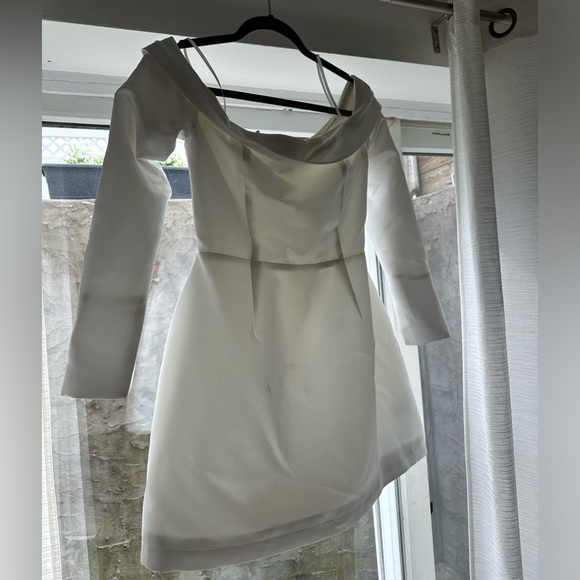 Odd Muse The Ultimate Muse Satin Bardot Mini Dress | White - Picture 5 of 11